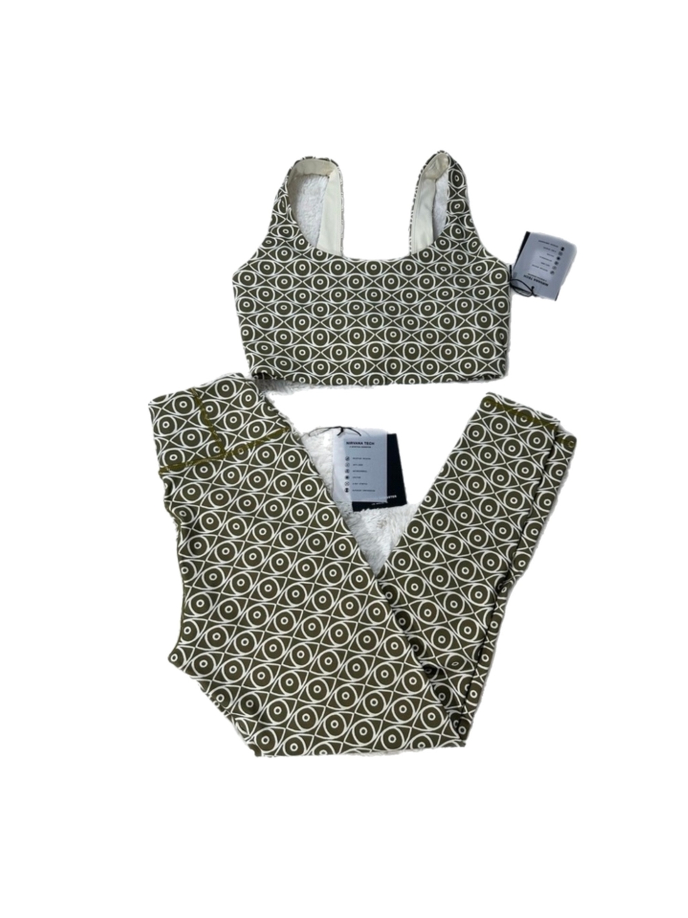 NWT Spiritual Gangster Magic Eye Geometric Print Bralette & Legging Set Sz M